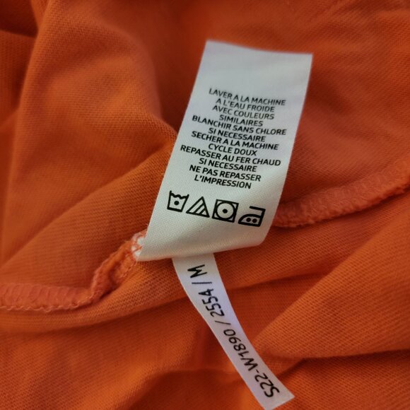 Life Is Good Shirt Women Medium Orange Hoppy Hour with Dog Holding a Lily Short - Picture 8 of 9